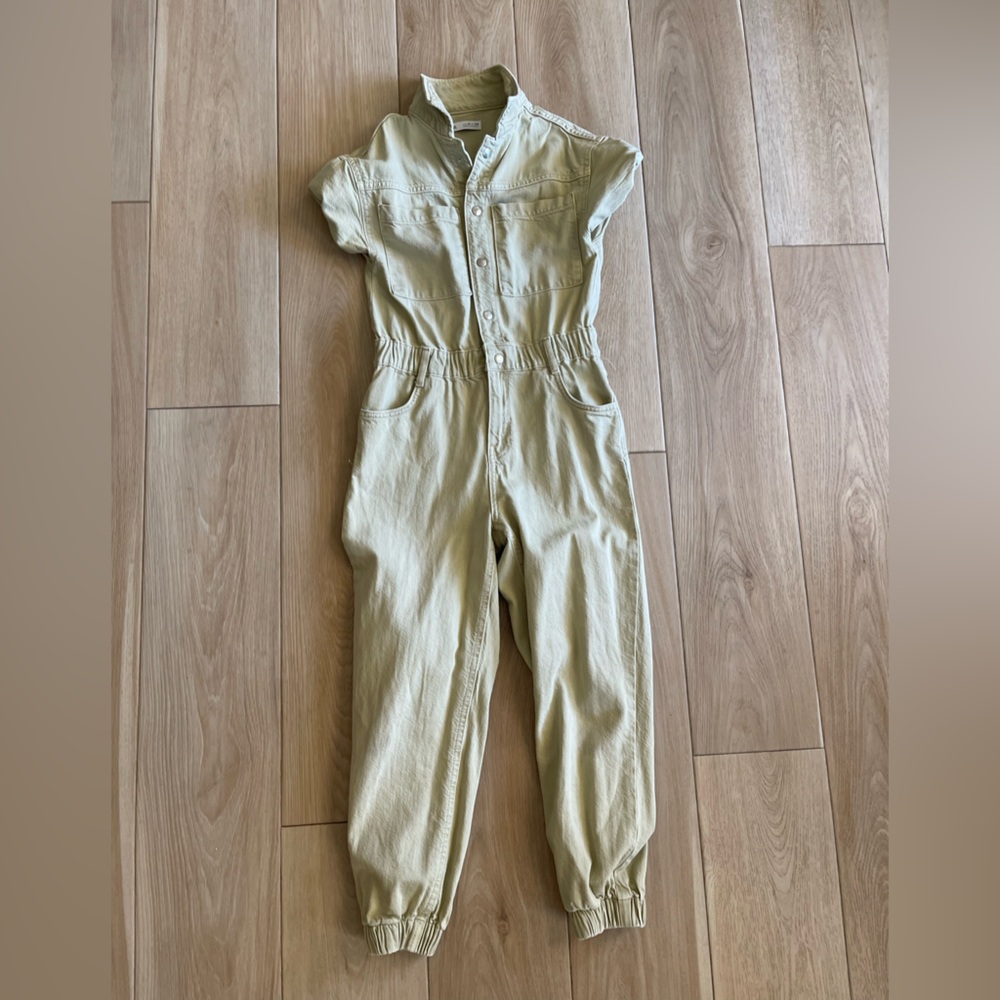 ZARA jean jumpsuit light sage, girls size 10
